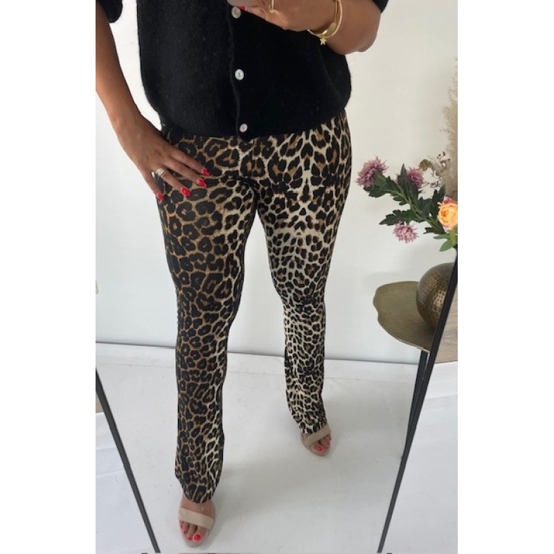 broek soft flare panterprint Elin - Afbeelding 3