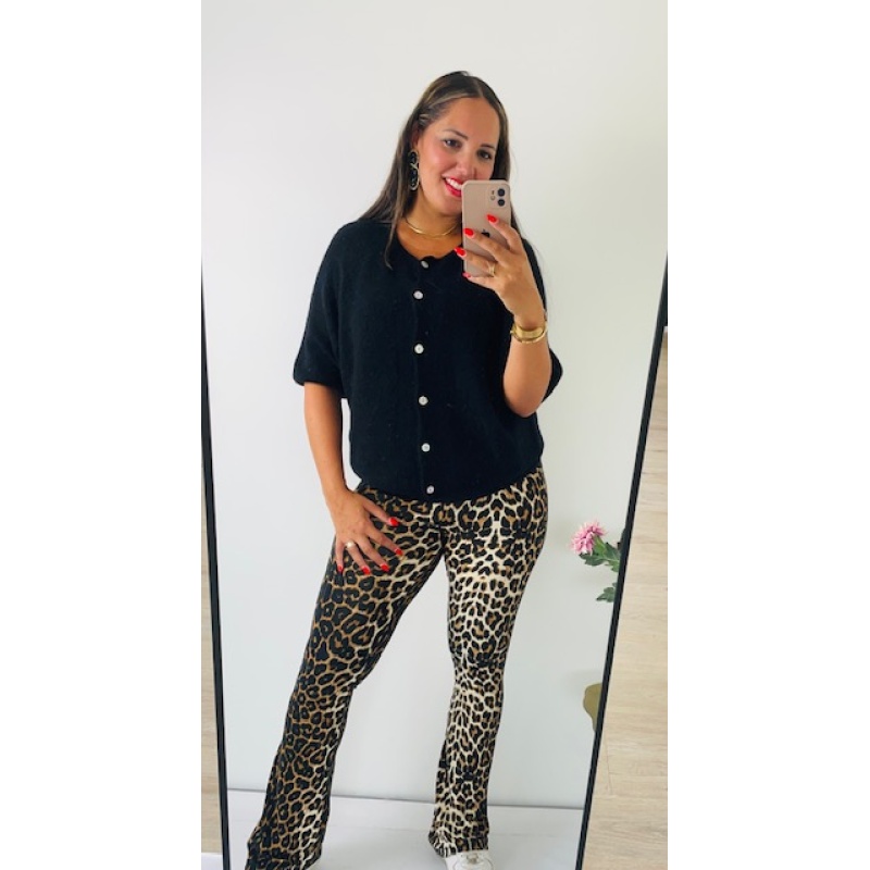 broek soft flare panterprint Elin - Afbeelding 4