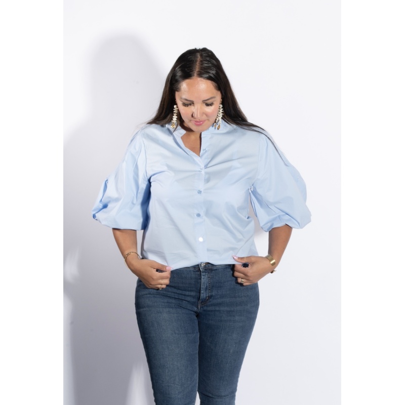 Pofmouw blouse licht blauw