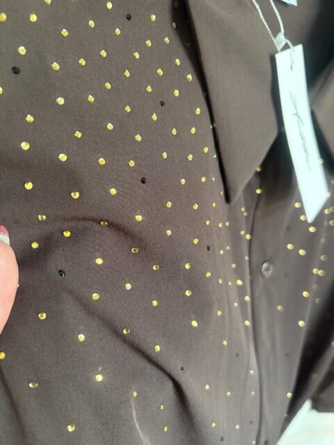 Blouse bruin glitter - Afbeelding 4