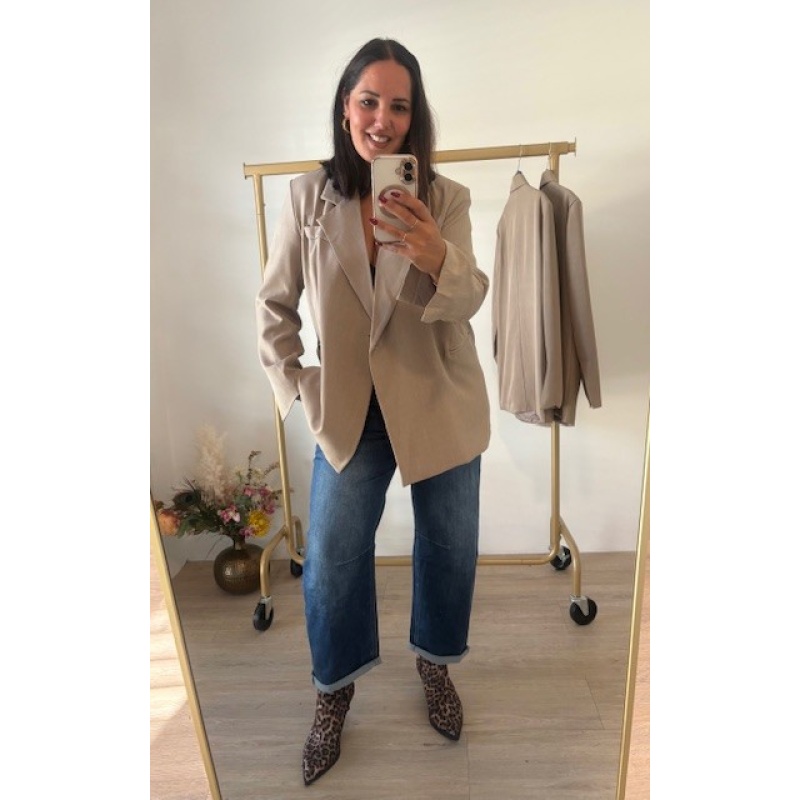 Blazer overslag beige