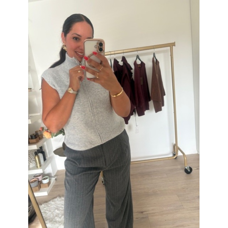 Top, vest, gilet licht grijs