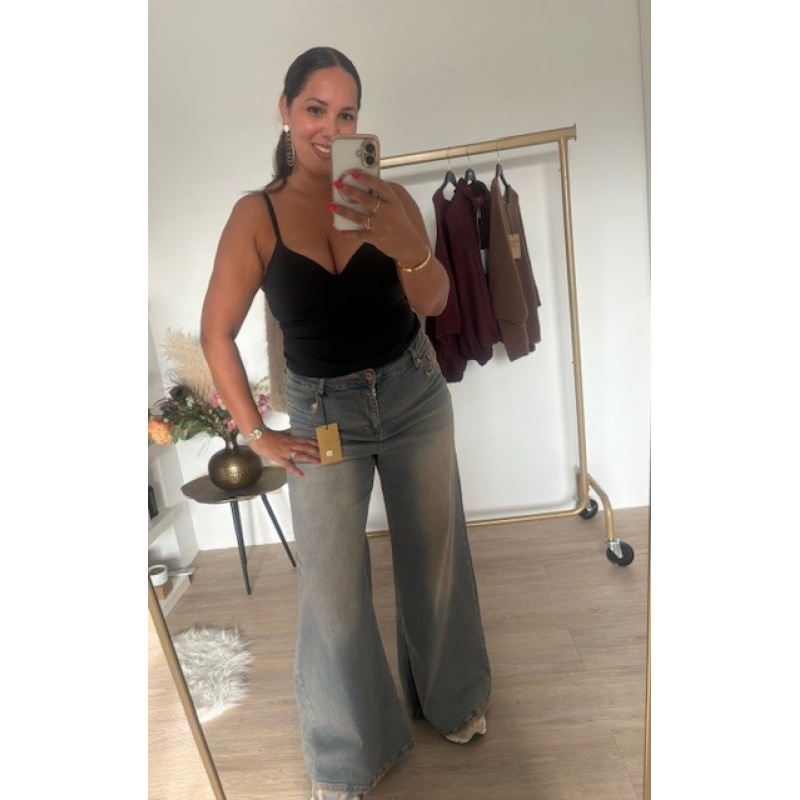 Jeans palazzo blauw