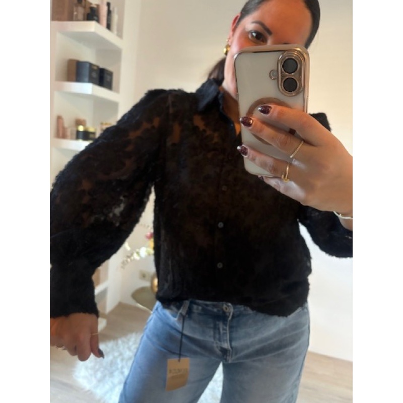 Blouse zwart met kant