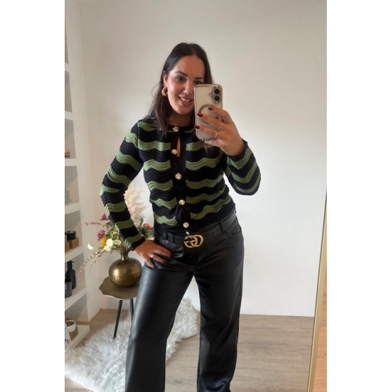 Vest groen met zwart