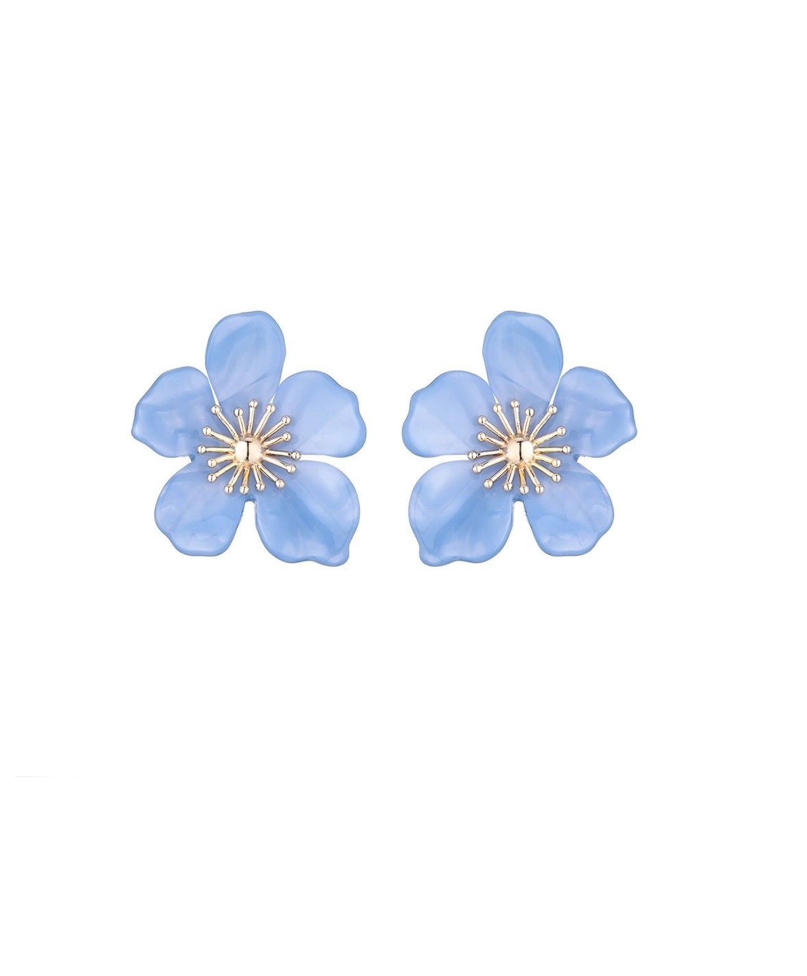 Oorbellen bloemen blauw