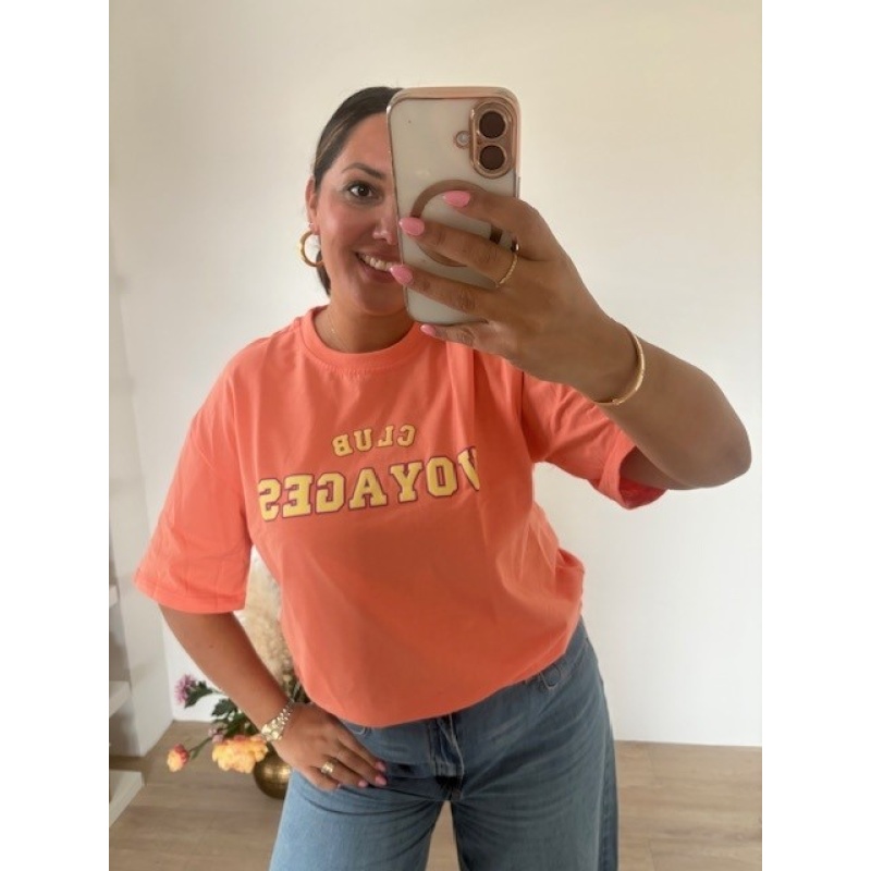 T-Shirt koraal tekst