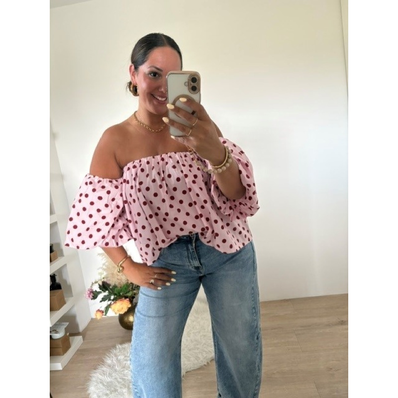 Stippentop licht roze
