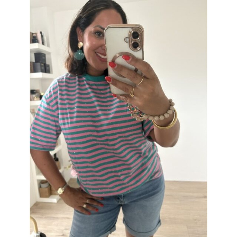 T-Shirt glitter streepjes