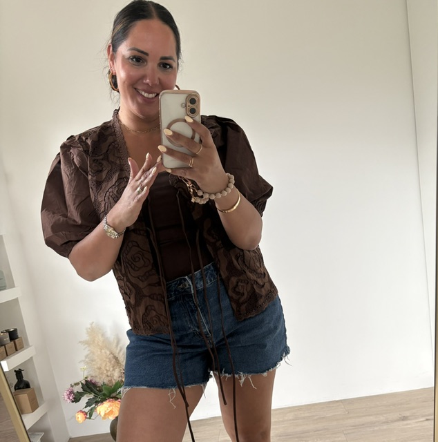 Top Blouse donkerbruin - Afbeelding 3