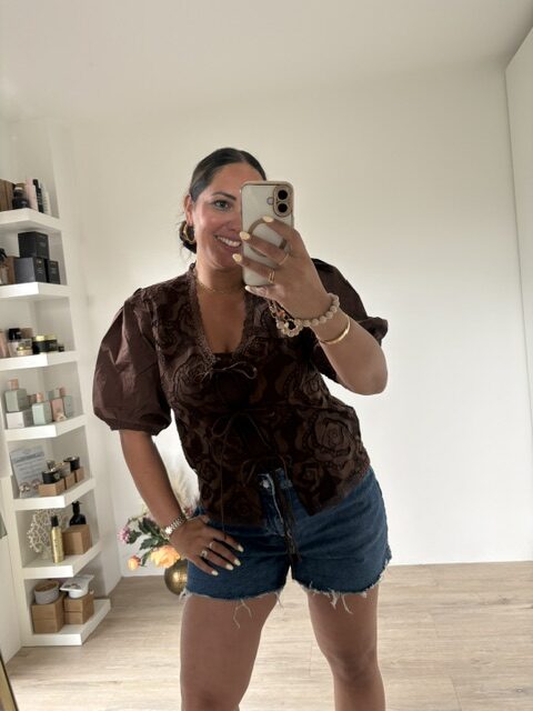 Top Blouse donkerbruin - Afbeelding 4