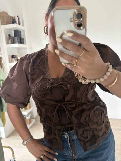 Top Blouse donkerbruin